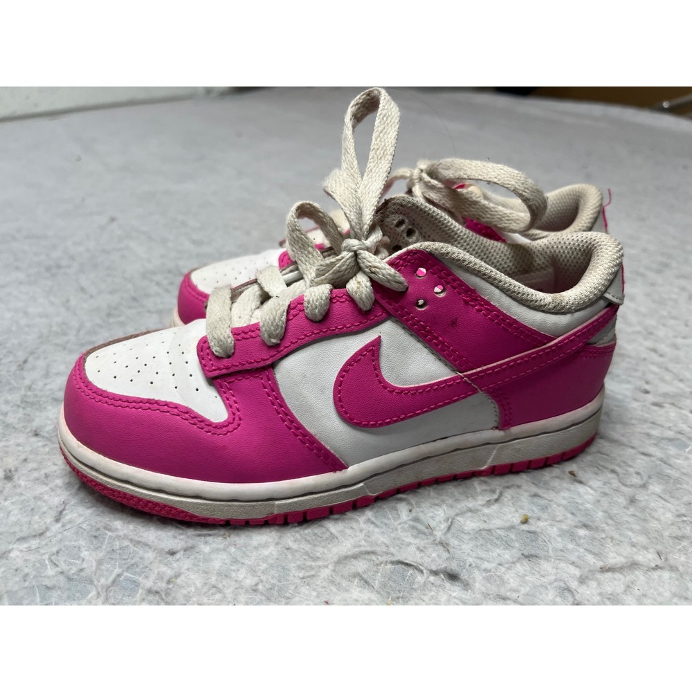 Nike Dunk Low Active Fuchsia‎ White Kids Shoes FB9108-102 Size 12C